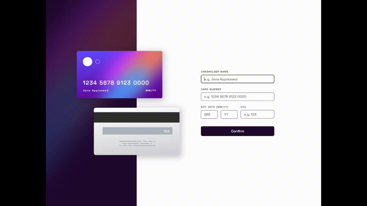 Interactive Card Details Form Main