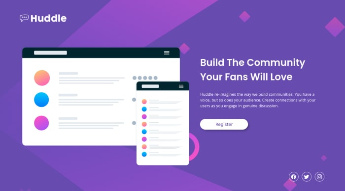 Huddle Landing Page