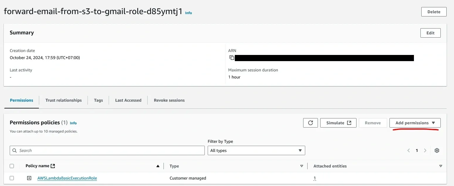 Create new inline policy